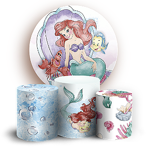 KIT Redondo e Trio - Princesa Ariel - Sublimado 3D