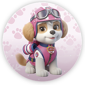 Painel de Mesa - Patrulha Canina Rosa - Sublimado 3D