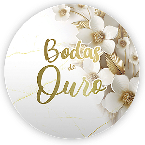 Painel de Mesa - Bodas De Ouro - Sublimado 3D