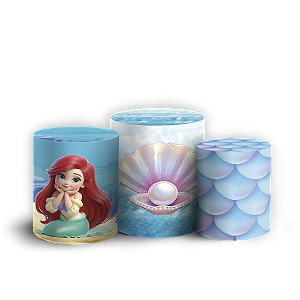 Trio Cilindro - Princesa Ariel - Sublimado 3D