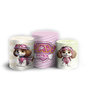 Trio Cilindro - Patrulha Canina Rosa - Sublimado 3D