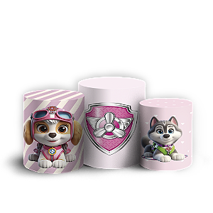Trio Cilindro - Patrulha Canina Rosa - Sublimado 3D