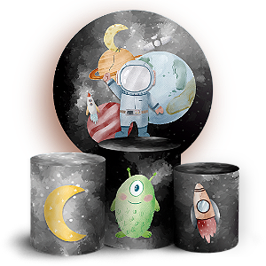 KIT Redondo e Trio - Astronauta - Sublimado 3D