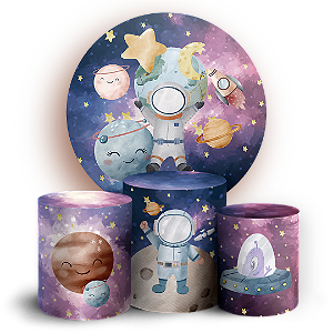 KIT Redondo e Trio - Astronauta - Sublimado 3D