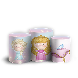 Trio Cilindro - Princesas - Sublimado 3D
