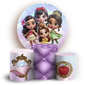 KIT Redondo e Trio - Princesas - Sublimado 3D