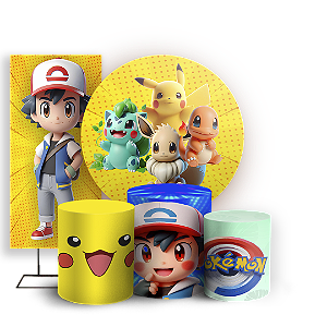 KIT Redondo Trio e Faixa - Pokemon - Sublimado 3D