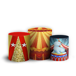 Trio Cilindro - Circo - Sublimado 3D