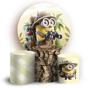KIT Redondo e Trio - Minions Safari - Sublimado 3D
