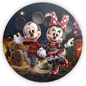 Painel de Mesa - Minnie Fazendinha - Sublimado 3D