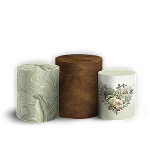 Trio Cilindro - Floral - Sublimado 3D