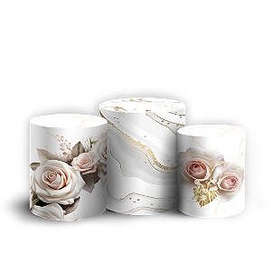 Trio Cilindro - Floral - Sublimado 3D