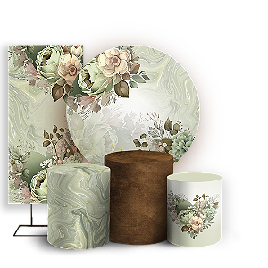 KIT Redondo Trio e Faixa - Floral - Sublimado 3D