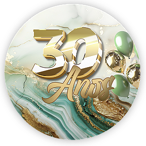 Painel Redondo - 30 Anos - Sublimado 3D