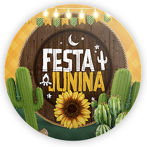Painel Redondo - Festa Junina - Sublimado 3D