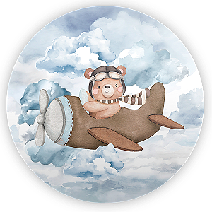 Painel de Mesa - Ursinho Aviador  - Sublimado 3D