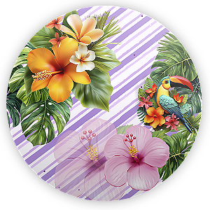 Painel de Mesa - Tropical Floral - Sublimado 3D