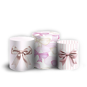 Trio Cilindro - Laços - Sublimado 3D
