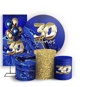 KIT Redondo Trio e Faixa - 30 Anos - Sublimado 3D
