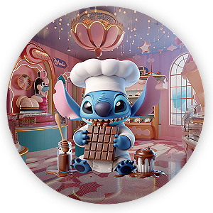 Painel de Mesa - Stitch Confeiteiro - Sublimado 3D