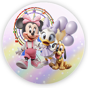 Painel de Mesa - Turma Do Mickey E Minnie - Sublimado 3D