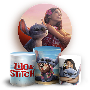 KIT Redondo e Trio - Lilo Stitch - Sublimado 3D