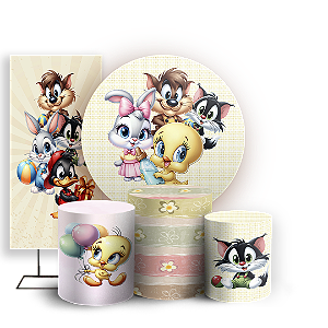 KIT Redondo Trio e Faixa - Looney Tunes - Sublimado 3D