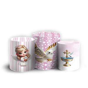 Trio Cilindro - Anjos Batismo - Sublimado 3D