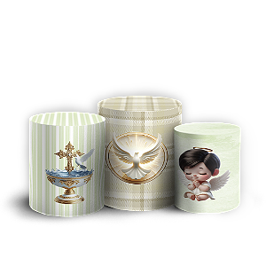 Trio Cilindro - Anjos Batismo - Sublimado 3D