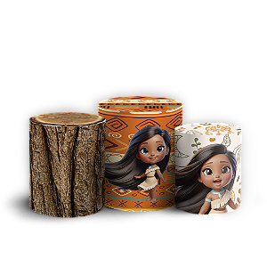 Trio Cilindro - Pocahontas - Sublimado 3D