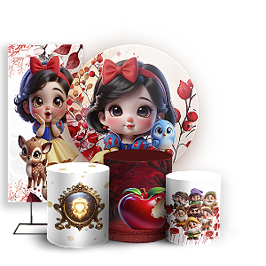 KIT Redondo Trio e Faixa - Branca de Neve - Sublimado 3D