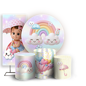 KIT Redondo Trio e Faixa - Chuva de Amor - Sublimado 3D
