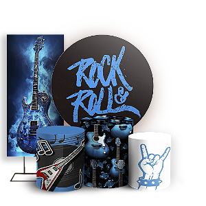 KIT Redondo Trio e Faixa - Rock and Roll - Sublimado 3D