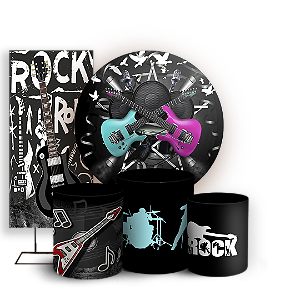 KIT Redondo Trio e Faixa - Rock and Roll - Sublimado 3D