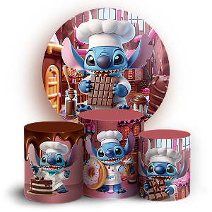 KIT Redondo e Trio - Stitch Confeitaria - Sublimado 3D