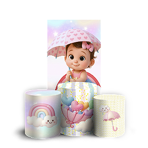 Faixa Lateral e Trio Cilindro Sublimado 3D Vest Facil - Chuva de Amor