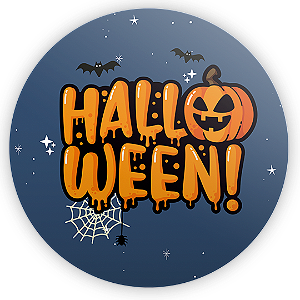 Painel Redondo - Dia das Bruxas Halloween - Sublimado 3D