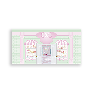Painel Retangular - Confeitaria Minnie By Vivi - Sublimado 3D