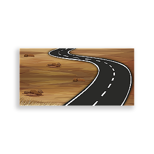Painel Retangular - Estrada Carros By Vivi - Sublimado 3D
