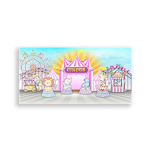 Painel Retangular - Circo Rosa - Sublimado 3D