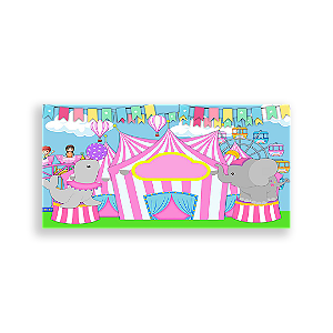 Painel Retangular - Circo Rosa - Sublimado 3D