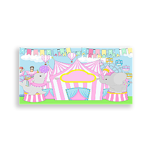Painel Retangular - Circo Rosa - Sublimado 3D