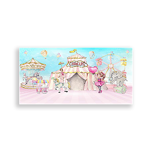 Painel Retangular - Circo Rosa - Sublimado 3D