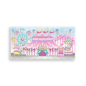 Painel Retangular - Circo Rosa - Sublimado 3D