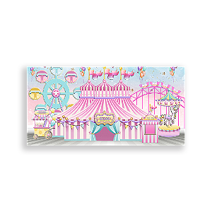 Painel Retangular - Circo Rosa - Sublimado 3D