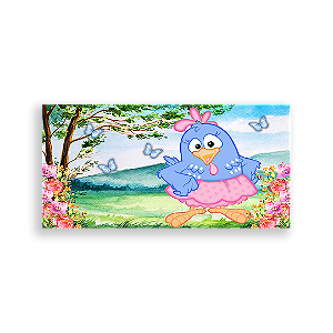Painel Retangular - Galinha Pintadinha Rosa - Sublimado 3D