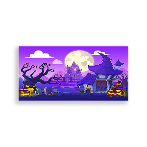 Painel Retangular - Dia das Bruxas Halloween - Sublimado 3D