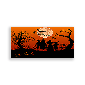 Painel Retangular - Dia das Bruxas Halloween - Sublimado 3D