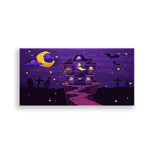 Painel Retangular - Dia das Bruxas Halloween - Sublimado 3D