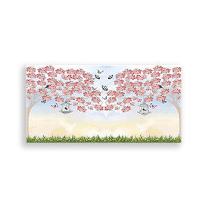 Painel Retangular - Passarinhos - Sublimado 3D